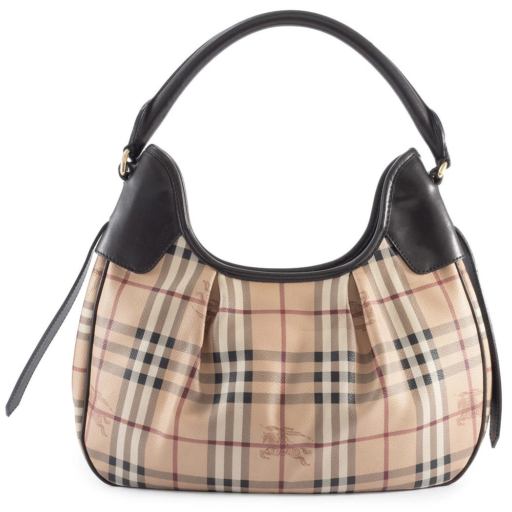 Burberry Hobo Bag Shoulder Beige Check